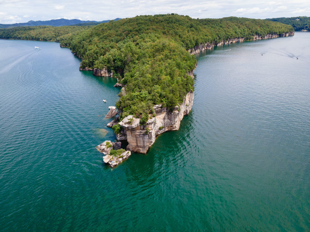 Aerial View of Long Point Peninsula at Summersville Lake, West V