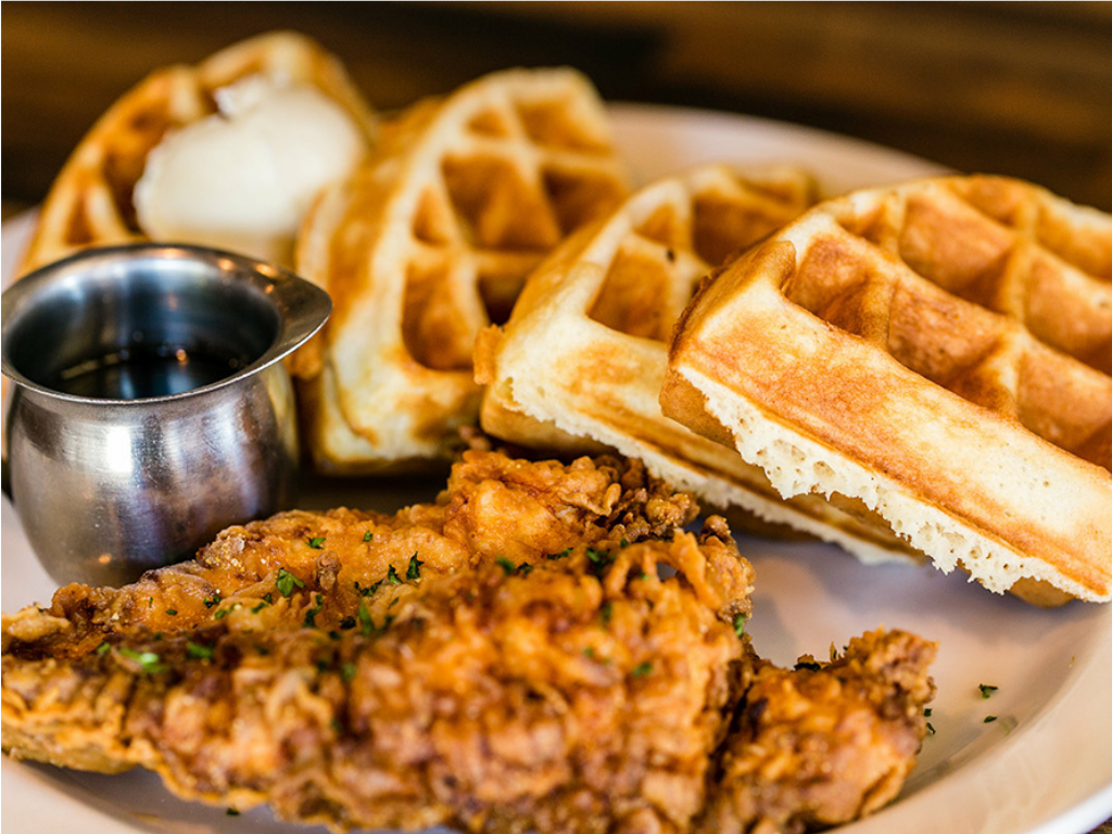 Fried-Chicken-Belgian-Waffles-Maple-Syrup